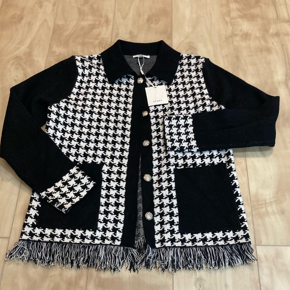 NWT Sioni Fringe Jacket/knit sweater - Picture 2 of 9